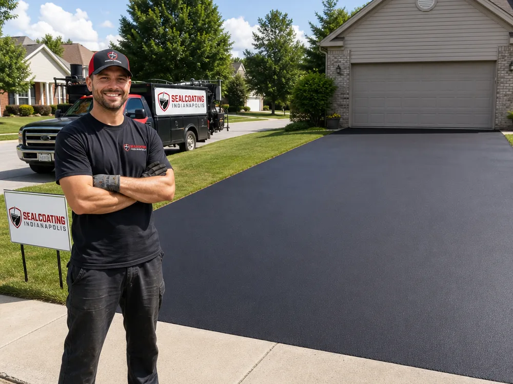 Sealed two-car driveway with an even finish and tidy cut-in lines along the sidewalk and curb